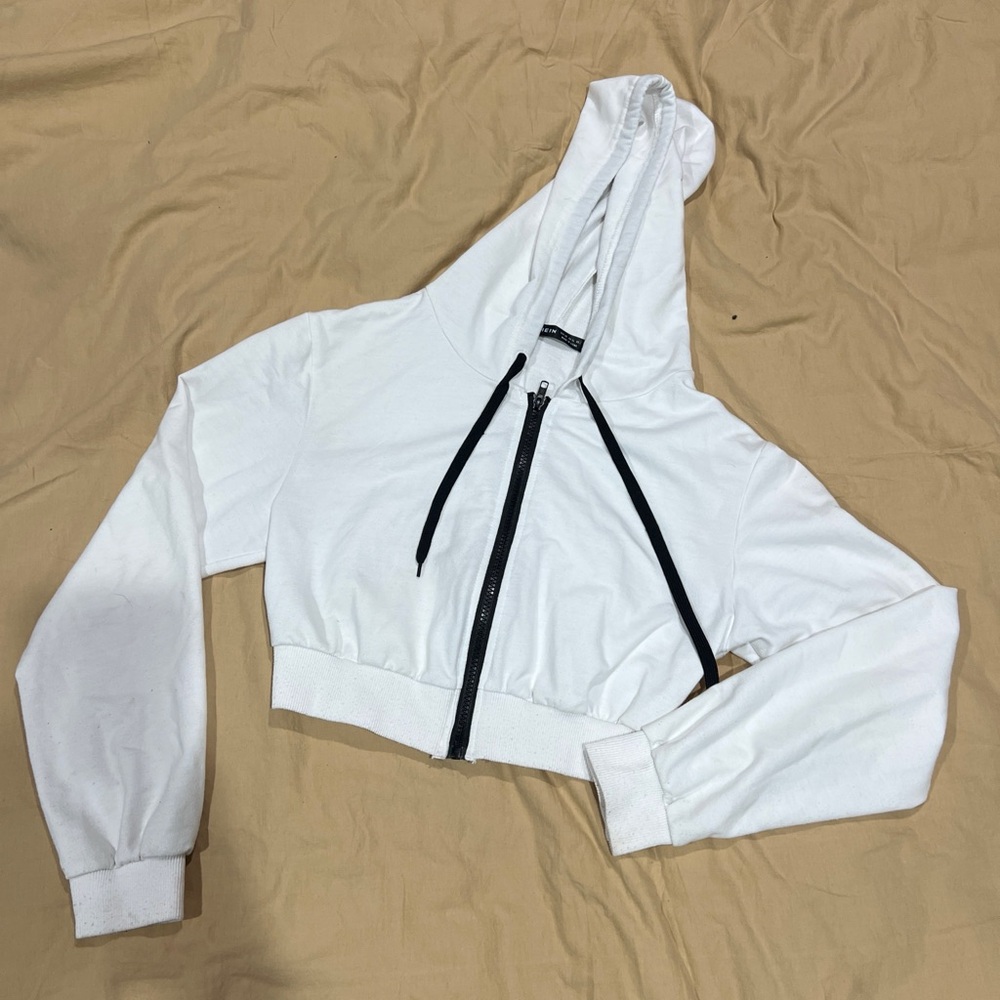 White Cropped jacket with Black Accents